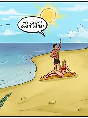 Hot sluts with milky tits starving for hard fuck in beach cartoon porn