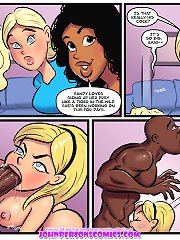 Amazing comic porno where four girls were feed with black cum