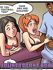 Lusty drawn babes hungry for black cocks in John Person porno