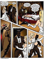 White bride and black fucker interracial toon sex