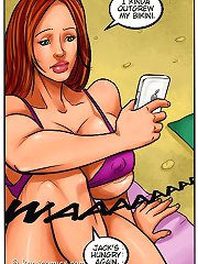 Huge cartoon juggs in focus! Mad beach porn with booby hotties!